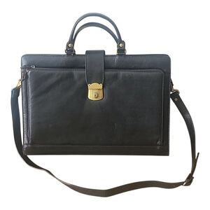 Elegant Black Leather Briefcase
